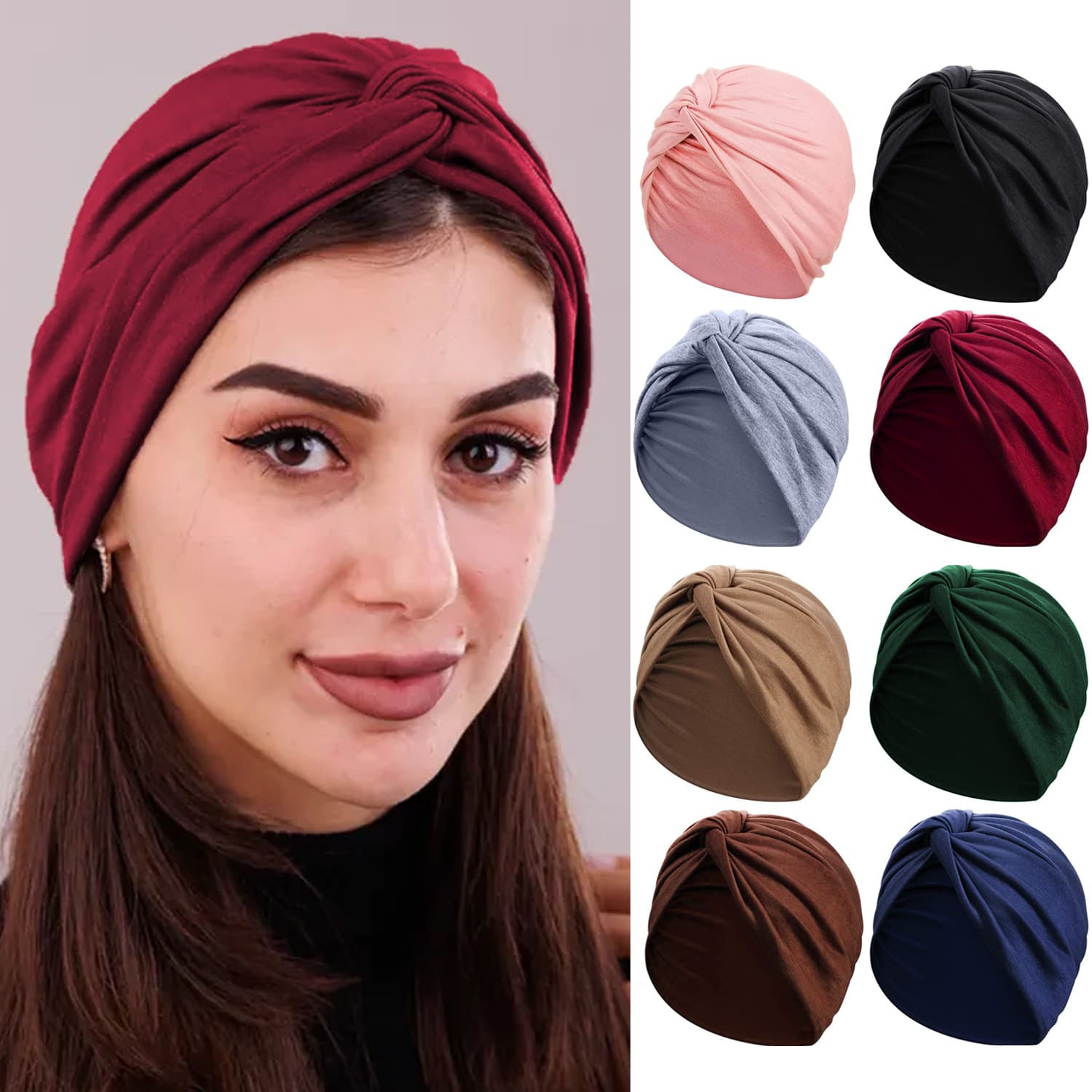 new elastic cloth forehead cross twist hat ladies adult hat Indian hat Muslim headscarf hat