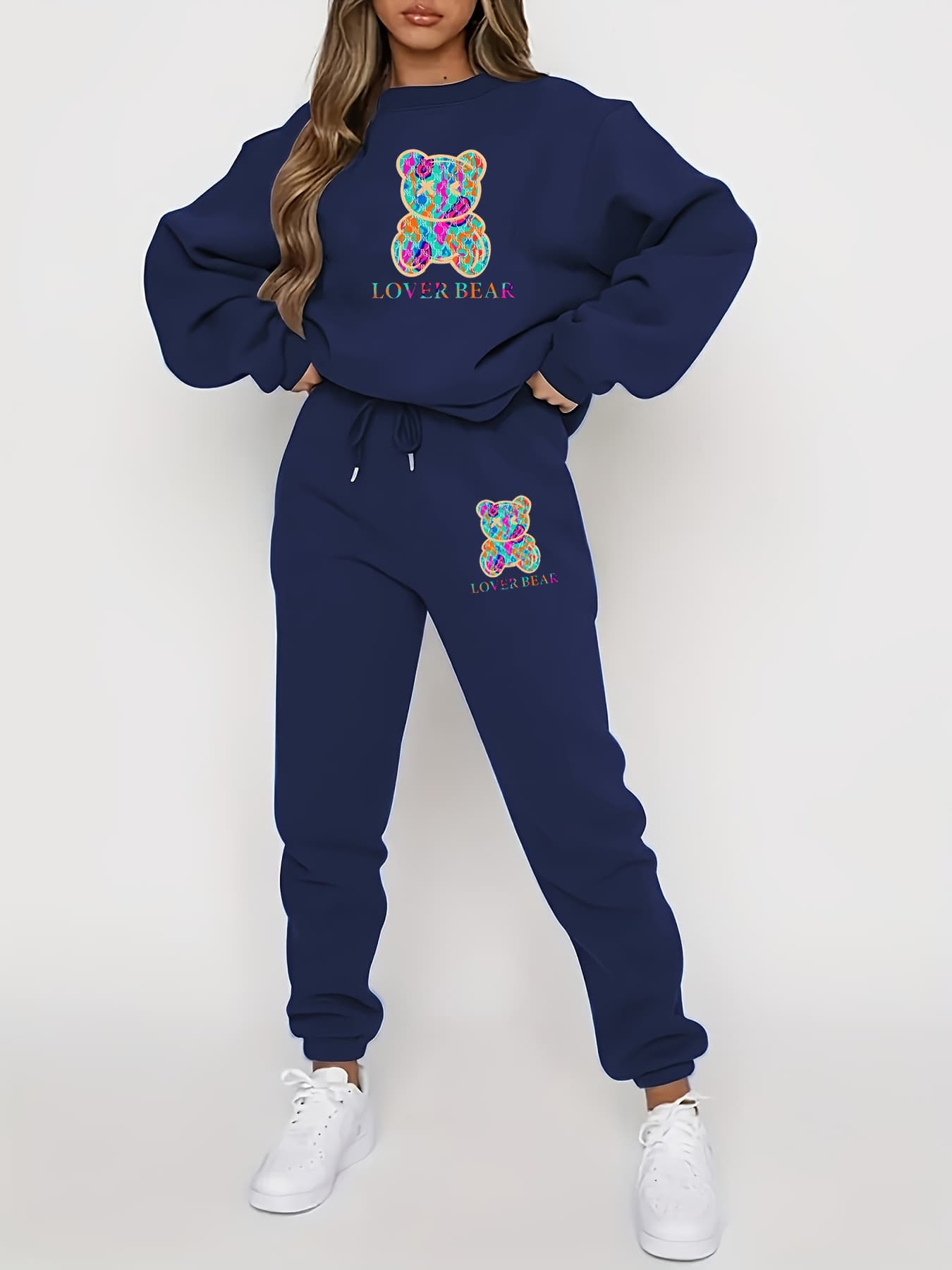 Women's Clothing Fashion Casual Digital Printed Flower Pants Suit Two Piece Suit