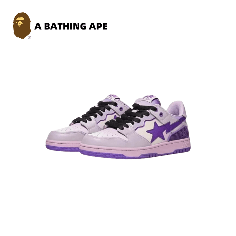 A BATHING-APE Bape-STA SK8 DUNK NO.93 Classic Low Help Flash Star Contrast Fashion Board Shoes Casual Skateboarding Shoes Unisex