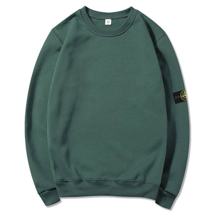 Vêtements de sport tendance pour hommes Vêtements de sport amples et décontractés pour hommes Couleur unie Col rond Manches longues