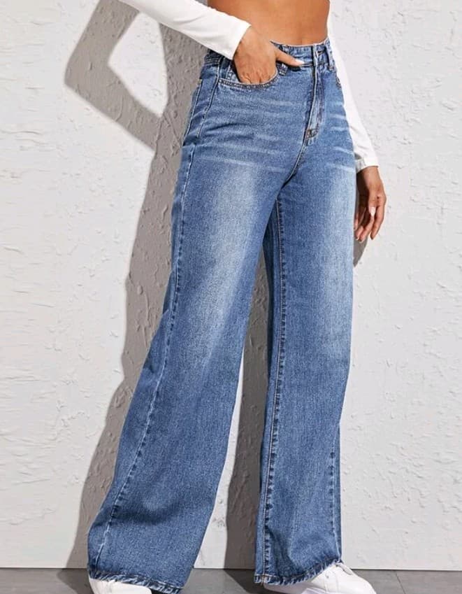 Women's Clothing Cat Whisker Monkey Loose High Waist Wide Leg Jeans
