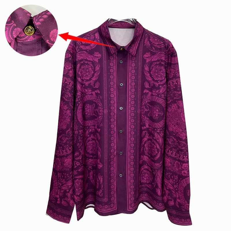 Women's Clothing Men's Long Sleeve Casual Shirt With Digital Print, Slim Fit, Breathable Poly-Cotton Blend, Retro Style For Youth Fashion