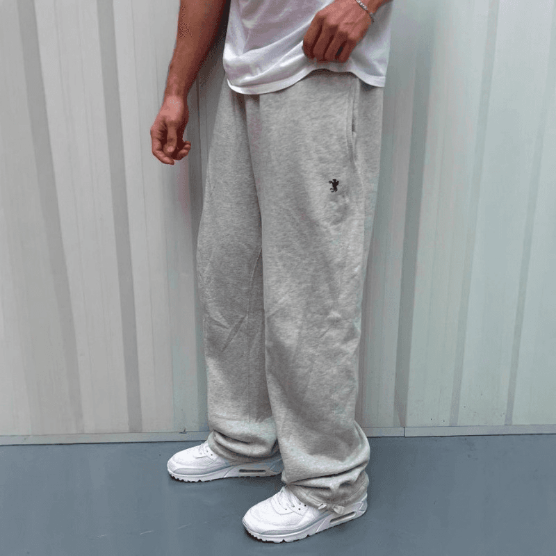 Women's Clothing Autumn And Winter American Gray Sports Pants Slim Loose Wide Leg Pants Label Sweatpants Trousers