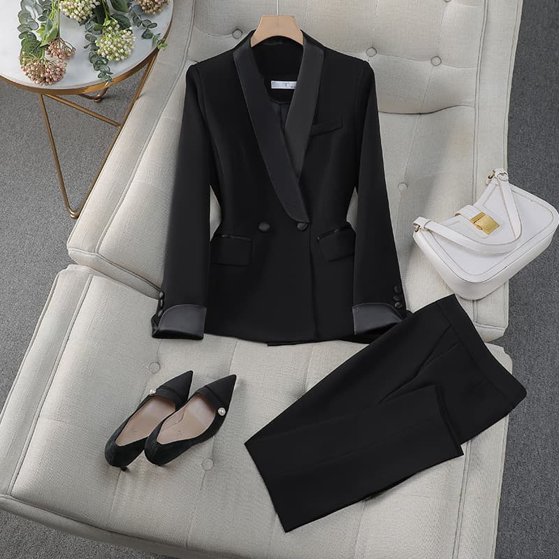 Elegant Red Blazer Suit Set For Women - Professional Office Wear, Formal Business Attire, Stylish Career Outfit With Pants