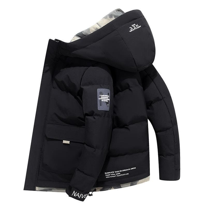 Men's Clothing 2024 New Hooded Cotton Coat Jacket Thickened Warm Cotton Fashion