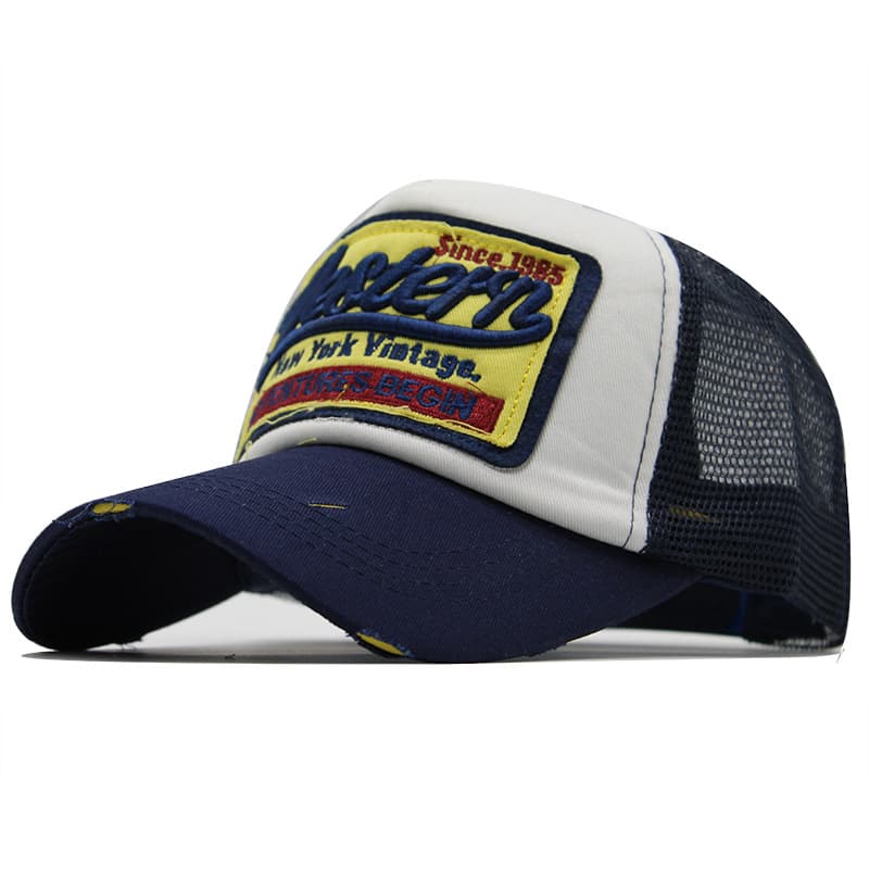 Casquette de baseball brodée New Letter pour homme et femme, style snapback hip-hop, casquette trucker d'été en maille, style os, casquette Dad Ha