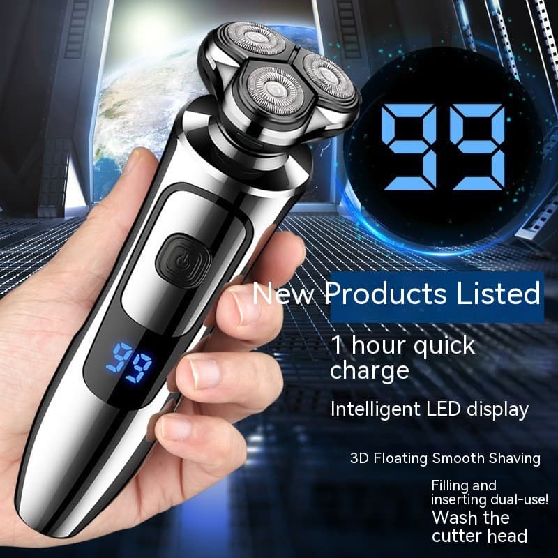 Dingke 6000 Digital Display Electric Shaver, In One, Floating Three Blade USB Rechargeable Shaver