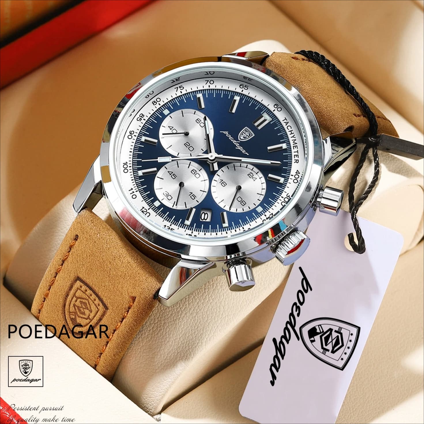 Top Brand Men's Quartz Watch Waterproof Luminous Chronograph Military Male Watch Luxury Fashion Leather Watches For Men