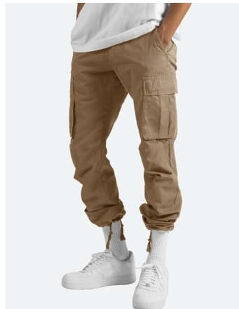 Men's 2024 New Autumn Men's Overalls Drawstring Zipper Bag Casual Pants