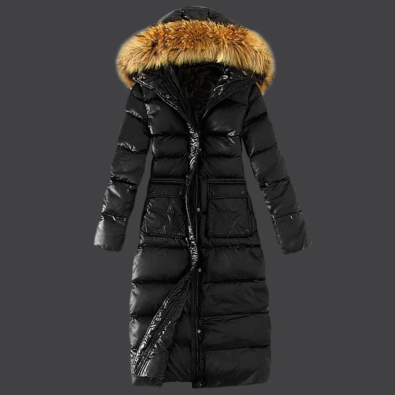 Women’s Longline Hooded Puffer Coat – Winter Detachable Hood Oversized Jacket (Mint/Black/Gray/Cream, S-L) | Elegant Streetwear Outerwear