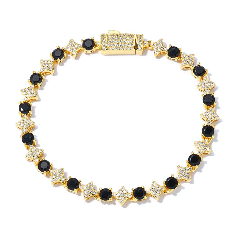 Men's Jewelry Hip Hop New 6mm Cross Star Zircon Tennis Chain High Grade Men's Bracelet