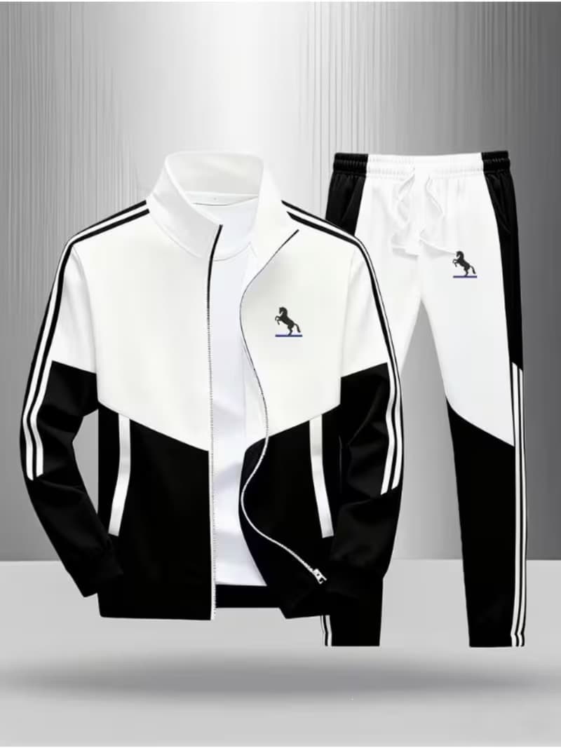 Ensemble veste et pantalon de survêtement décontracté pour homme, fermeture éclair, motif imprimé 3D disponible