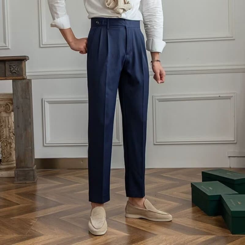 Men's Clothing Men's Suit Trousers Nine Points Slim Fit Business Formal Casual New Style Pants Slim Feet Summer High End Trend Suit Trousers Men