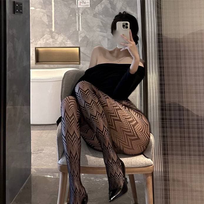 Underwear Sexy Lace Jacquard Sexy Stockings Female Thin Anti Hook Solid Color Pantyhose Transparent Fishnet Stockings