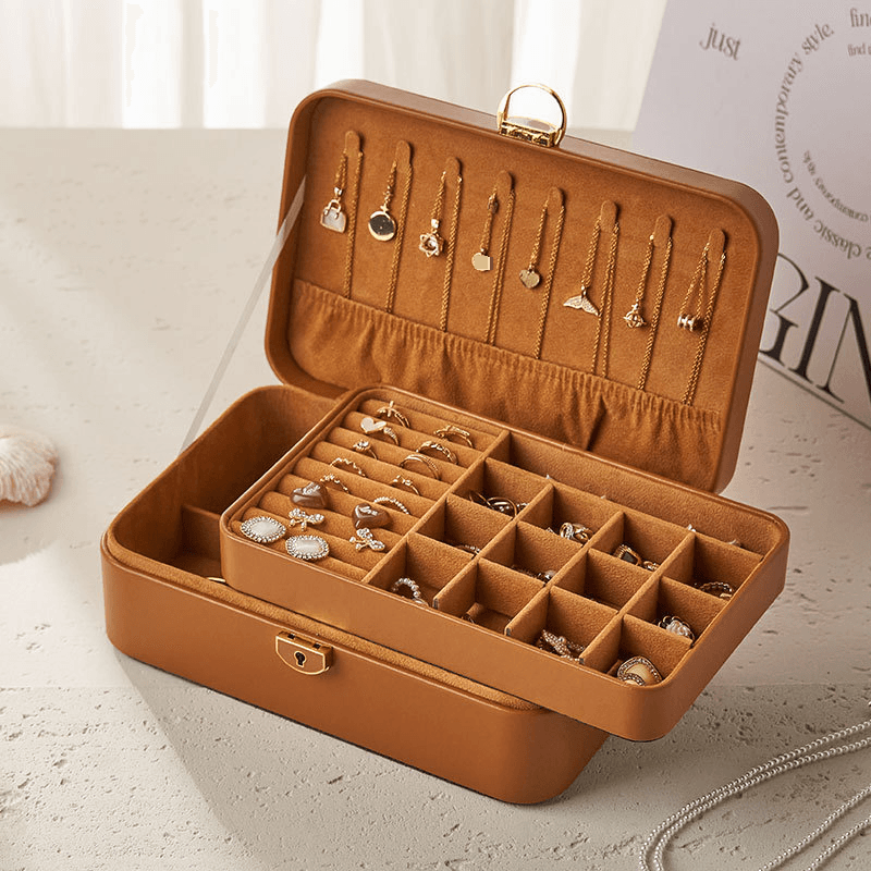 Retro Multi Layer Exquisite Jewelry Storage Box High End Lockable Multi Function Anti Oxidation Jewelry Box