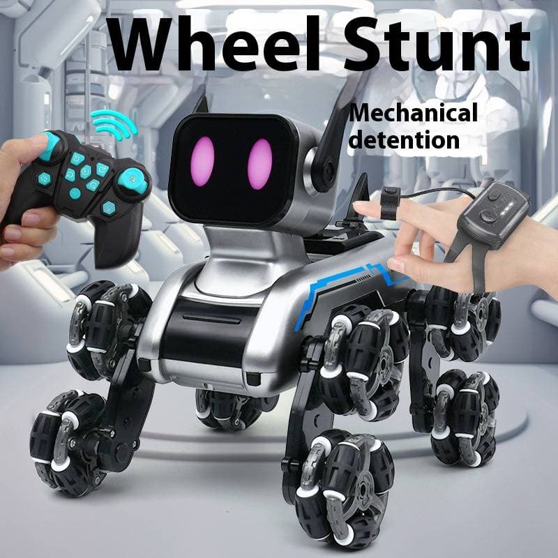 8-Wheel Stunt Robotic Dog Toy - Smart Gesture Control & Climbing RC Robot With Transformable Design (Electric, For Kids Age 6-12)