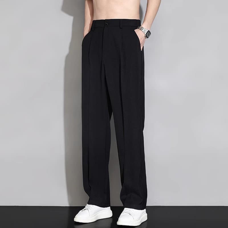 Leisure Spring Loose 2024 New Straight Long Pants Men's Drape Suit Trend Wide Leg Trousers