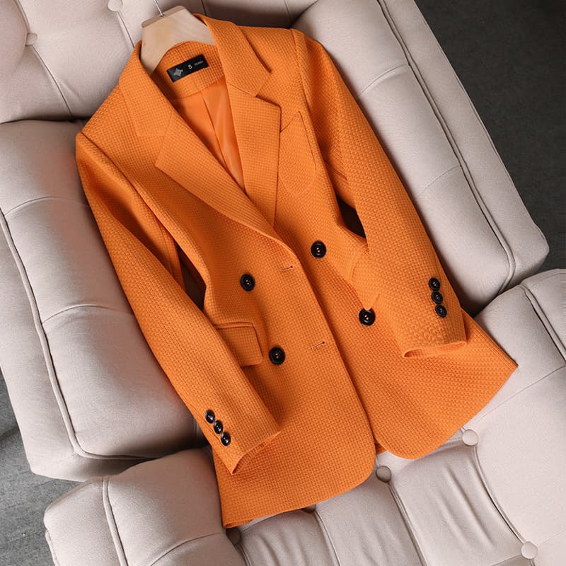 Veste blazer orange pour femme, surdimensionnée, décontractée, élégante, à simple boutonnage, manches longues, tenue de travail au bureau