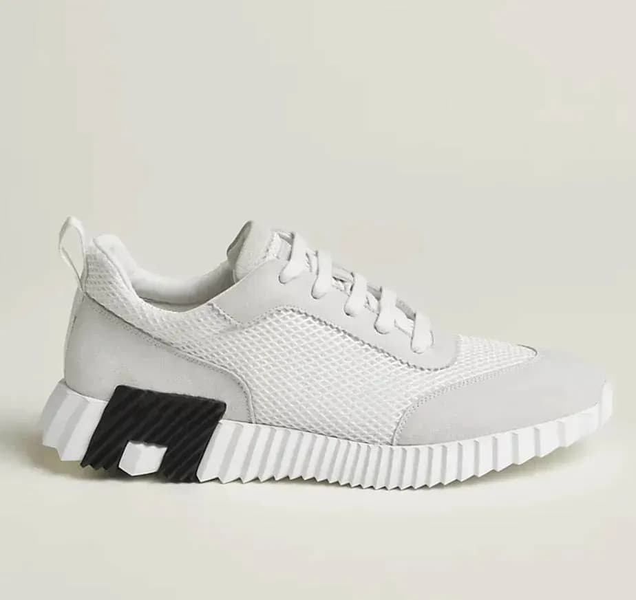 Baskets montantes de marque H pour homme, style décontracté, en cuir et mesh, à lacets, style running.
