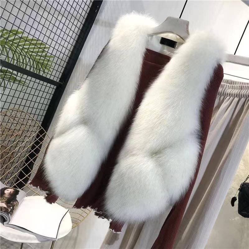 Faux Fox Fur Vest – Edgy Cropped Silhouette (Dripping Luxury: Where Rebel Softness Meets Runway Edge)