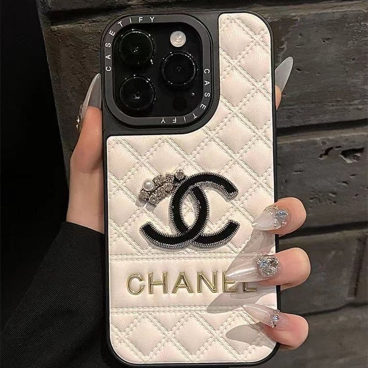 Coque de téléphone Lingge Pearl Small Fragrance Style iPhone 15 iPhone 14 Promax Luxe 13 Nouveau 12