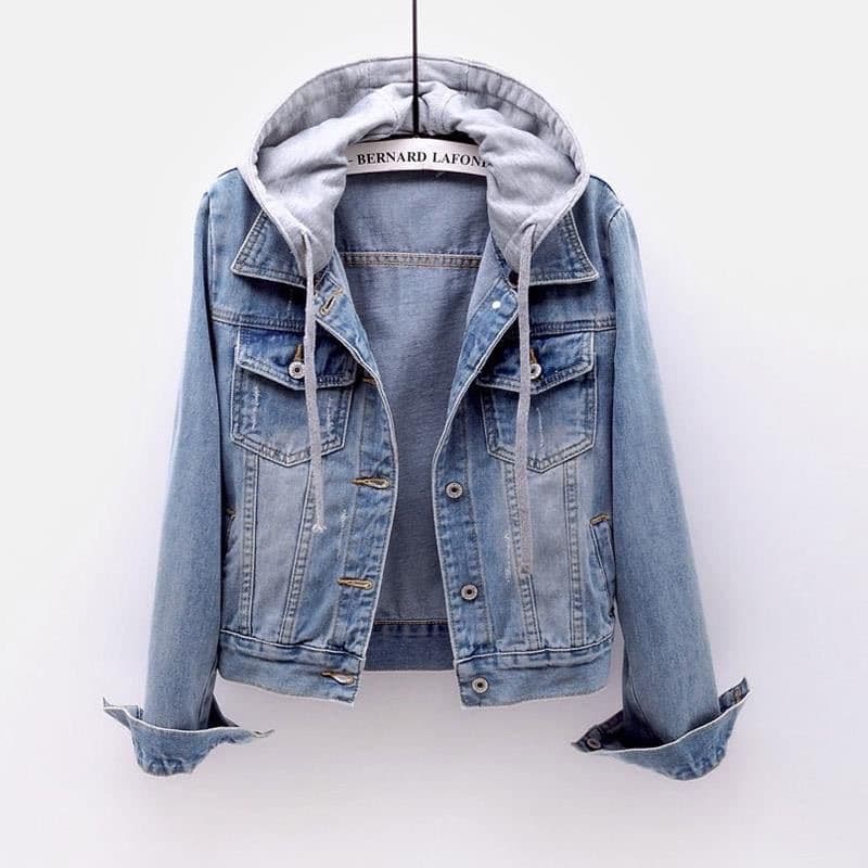 Women's Short Spring New Long-sleeved Slim Hooded Jacket Versatile Student Tops Spring And Autumn