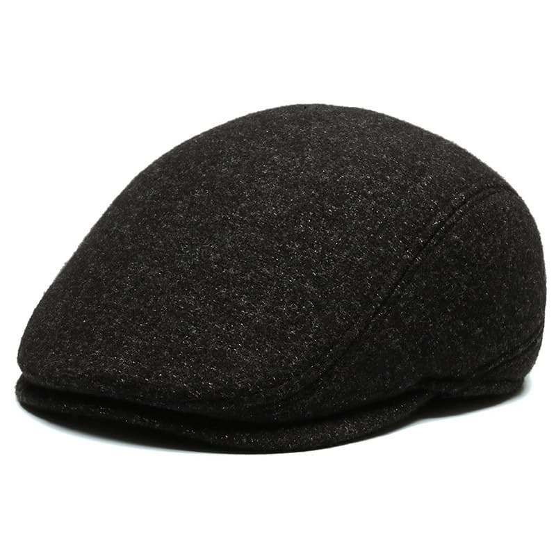 Autumn and winter new outdoor cycling warm short-brimmed beret middle-aged and elderly men's casual thickened ear protection forward hat