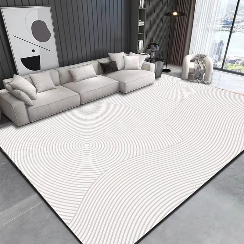 Living Room Rug Large Size Gorgeous Gold Frame Design Bedroom Rug Plush Thickened Machine Washable Thickened Underlay Interior Decorative Rug