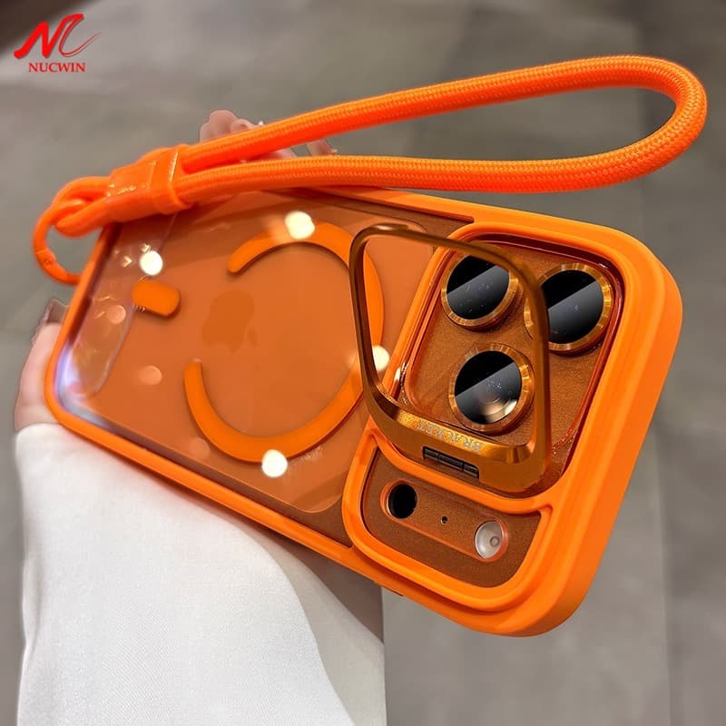For Air Promax Wrist Strap Lanyard Camera Bracket Case For Iphone 17 15 16 12 11 13 14 Pro Max Plus Cover