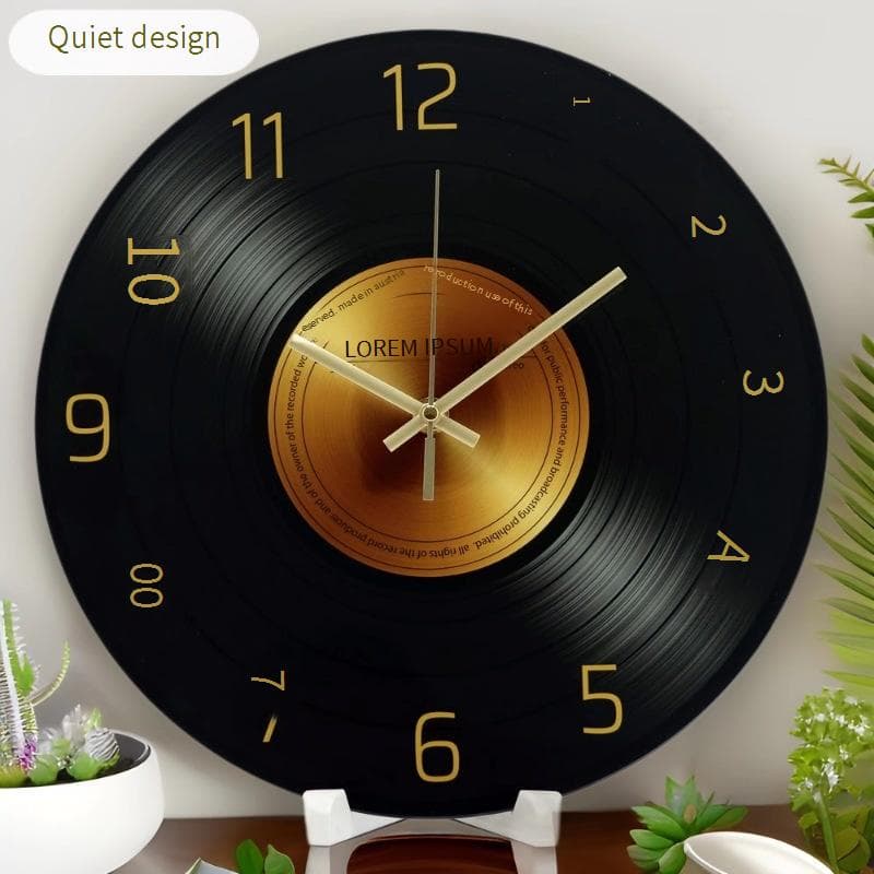 Wall Clocks Retro CD Record Vinyl Home Living Room Creative Decoration Tempered Glass Clock