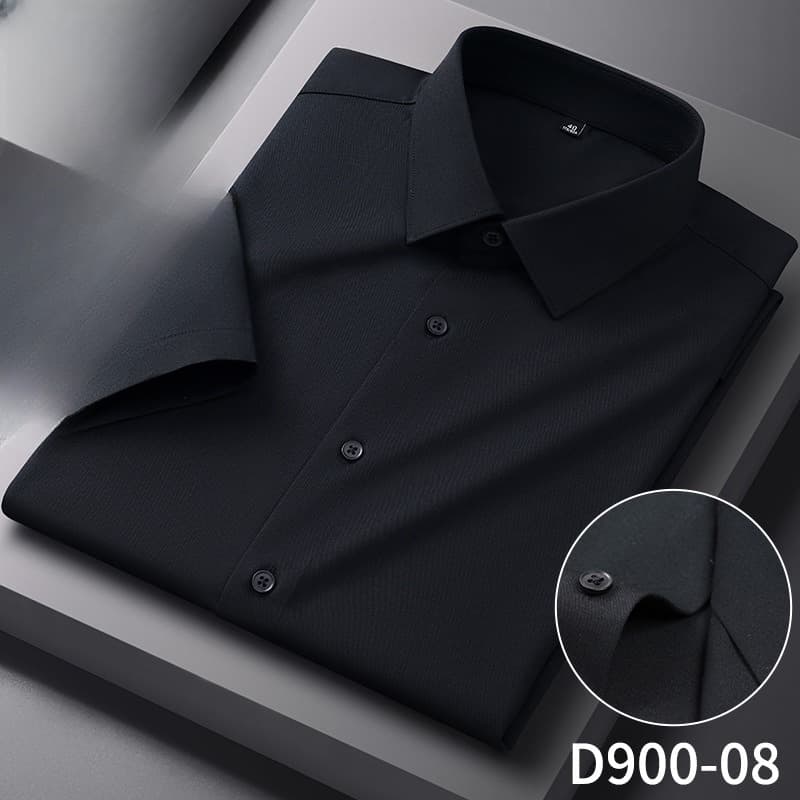 Men's Clothing Men's Summer Modal Silk Short Sleeve Shirt - Wrinkle-Free & Breathable Business Casual Shirt (Machine Washable, Stretch Fit)