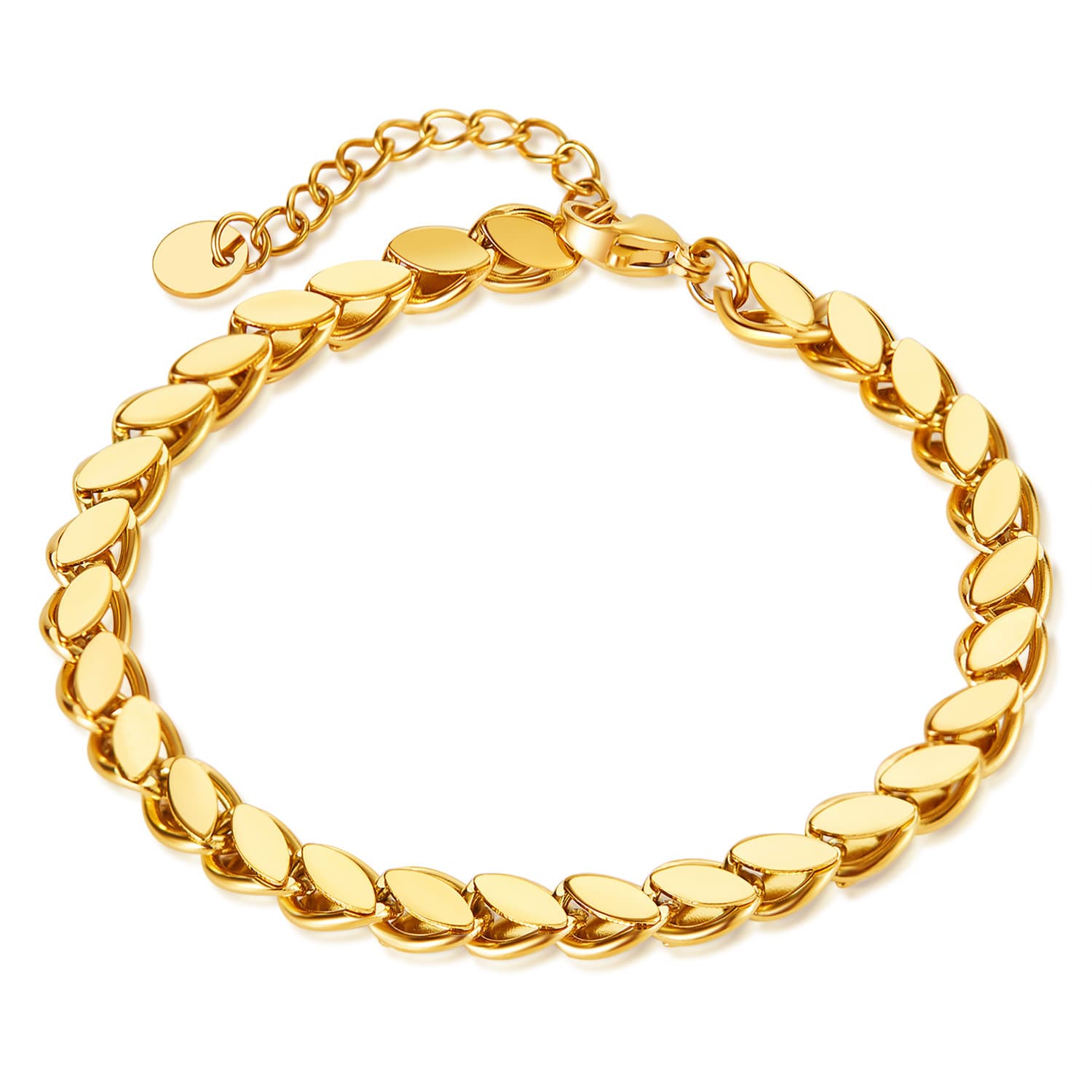 Women's Jewelry Fashion Simple Bracelet Female Stainless Steel High Grade Plain Chain All Match Gold Plated Titanium Steel Jewelry