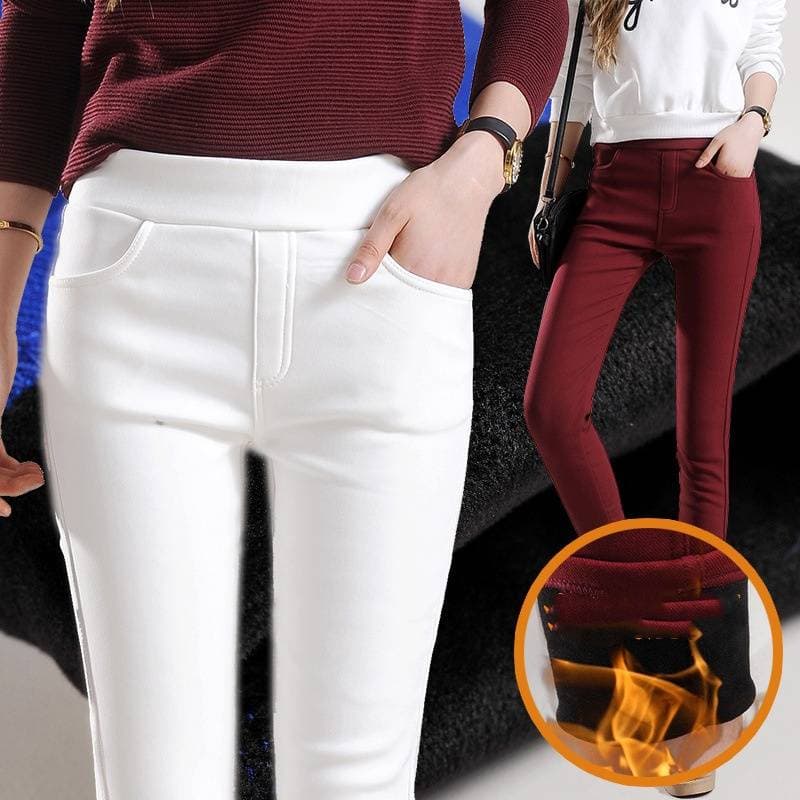 Women's Clothing Plush And Thickened Leggings For Outer Wear Tight Trousers