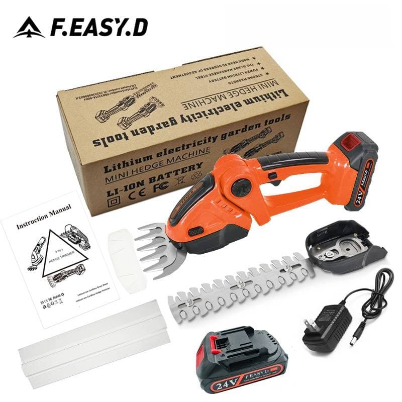Cordless Lithium Hedge Trimmer Lightweight Handheld Shrub Cutter With Dual-Action Blades, Quiet Electric Garden Shears For Precise Lawn