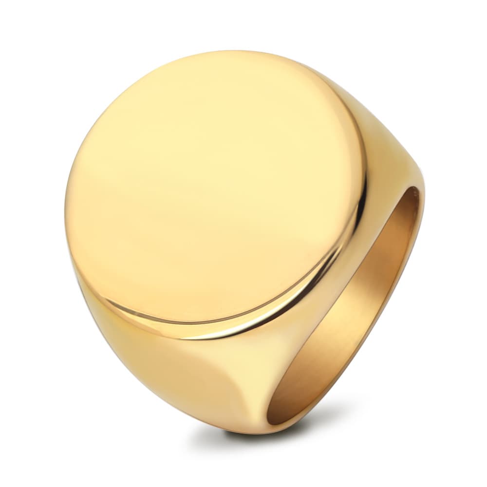 Women's Jewelry Stainless Steel Polished Surface Laser Logo Ring 22MM Round Polished Simple Fashion Titanium Steel Ring