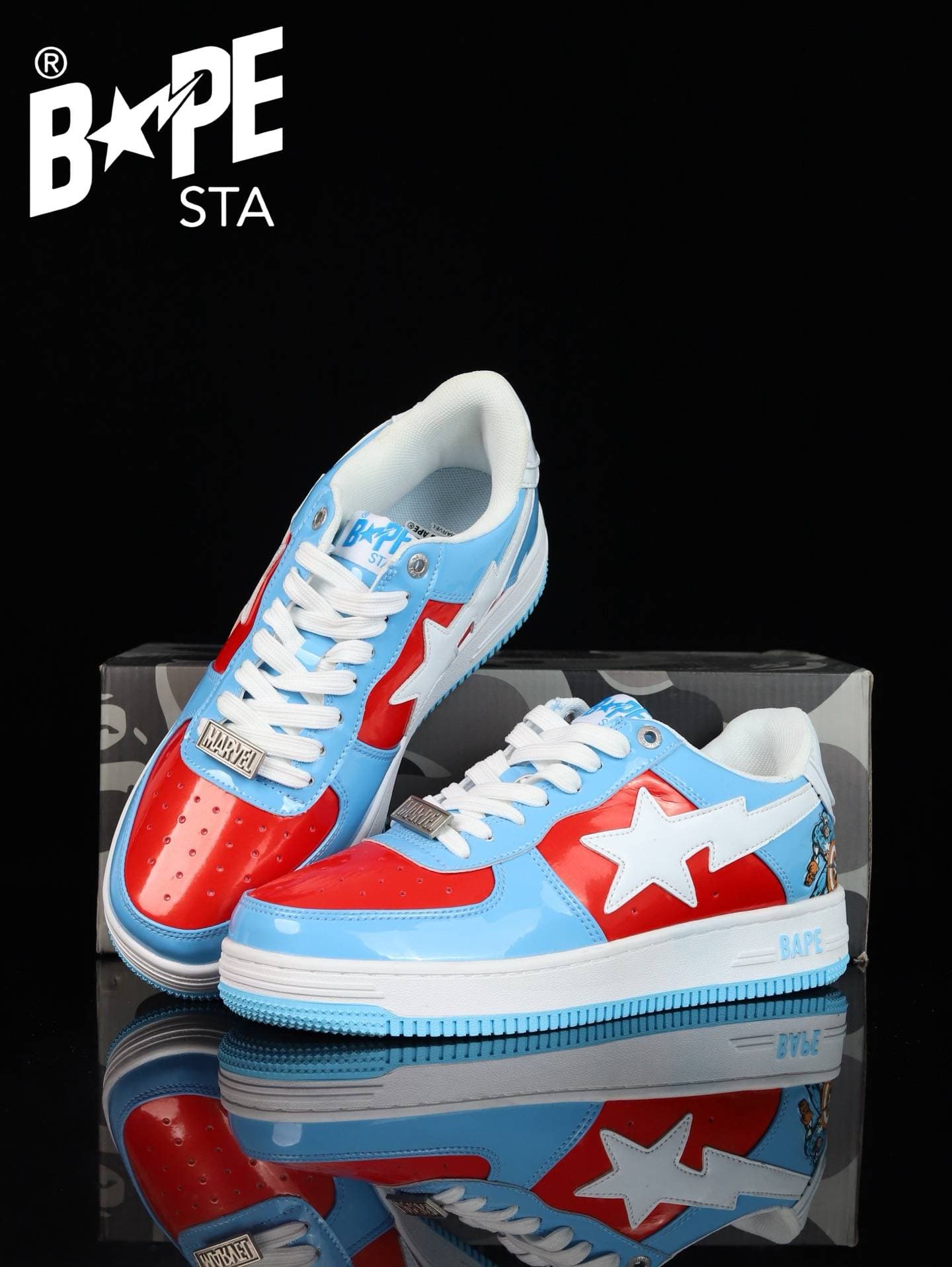 Chaussures de planche classiques en cuir laqué A BATHING-APE, Air Force n°1, pour hommes et femmes, 22 couleurs disponibles