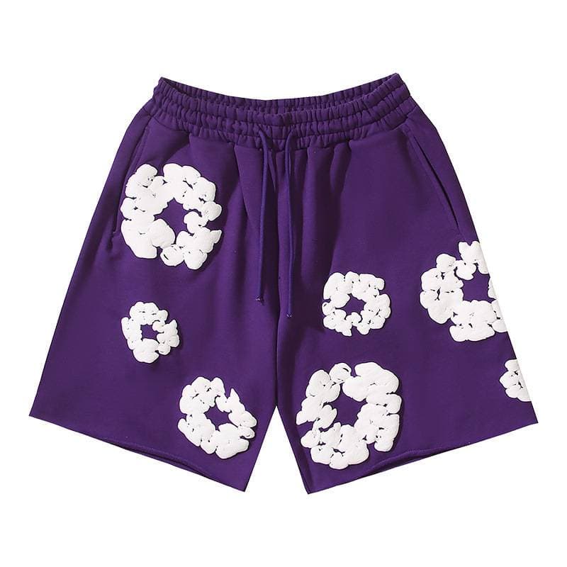 Shorts pour hommes, tendance été 2025, shorts décontractés en coton imprimé mousse