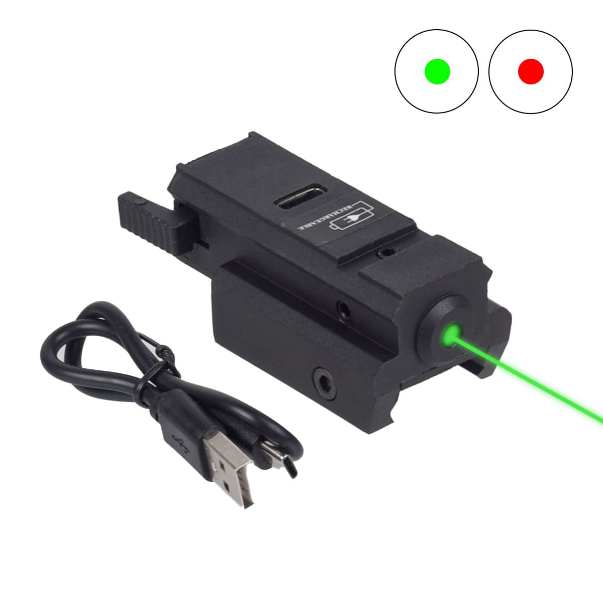 Tactical Low Base Mini Lower Mount Infrared Laser Sight Adjustable Up Down Left Right Calibrator USB Charging