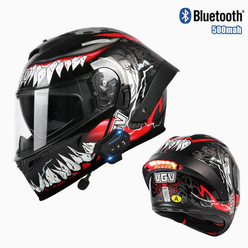3C Certified Modular Motorcycle Helmet With Bluetooth & Dual Visors – Lightweight ABS Shell, Adjustable Spoiler, Full Face Protection For Men & Women