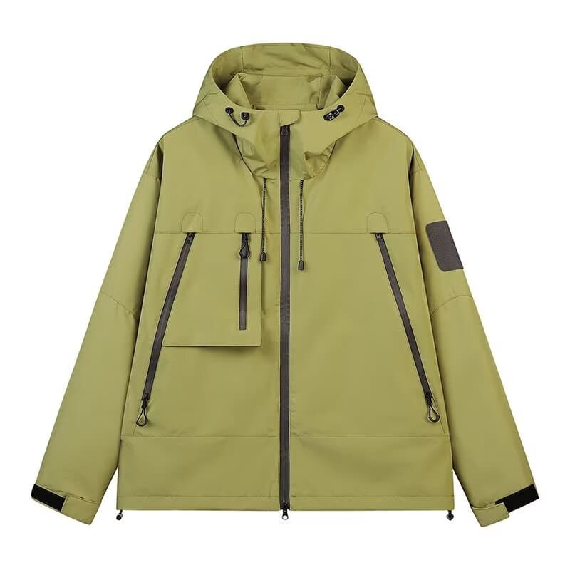 Men's Clothing Men's Outdoor Streetwear Hooded Windbreaker Jacket - Lightweight Waterproof Windproof Coat For Spring & Autumn (Green, Khaki, Black)