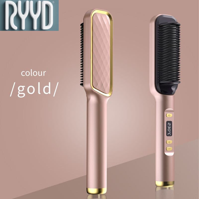 Smart Control LCD Ionic Brush - 2-in-1 Curling/Straightening With Adjustable Temp Protection