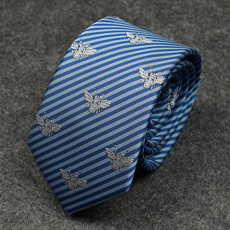 VOOTHOST New Design Wedding Men Tie Bee Stripe Neckties Men Business Casual Fashion Groom Collar Accessories Gift F0139
