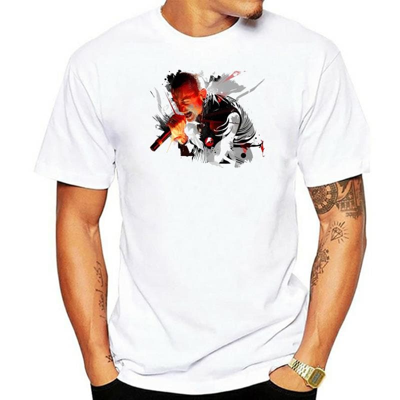 3D Print Male Chester Bennington Link Park T Shirts Cool Design Short Sleeve Tees