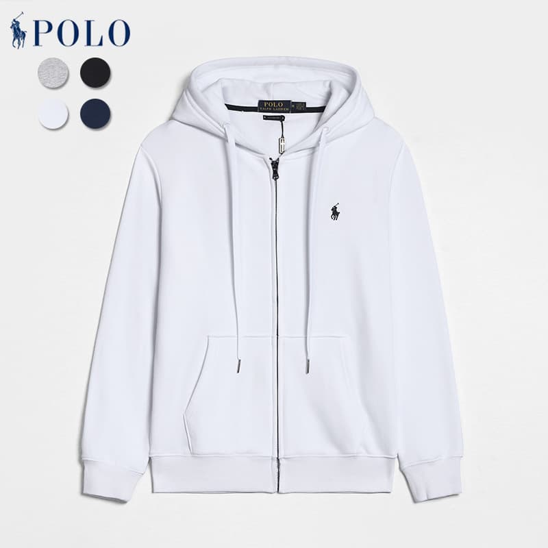 Sweat à capuche décontracté à fermeture éclair et logo poney brodé pour homme de la marque tendance Polo Paul de Laf RL