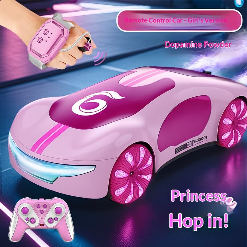 Cross-Border Dopamine Powder EV New Energy Concept Remote Control Car Marquee Spray Gesture Sensing Children's Toy Gift