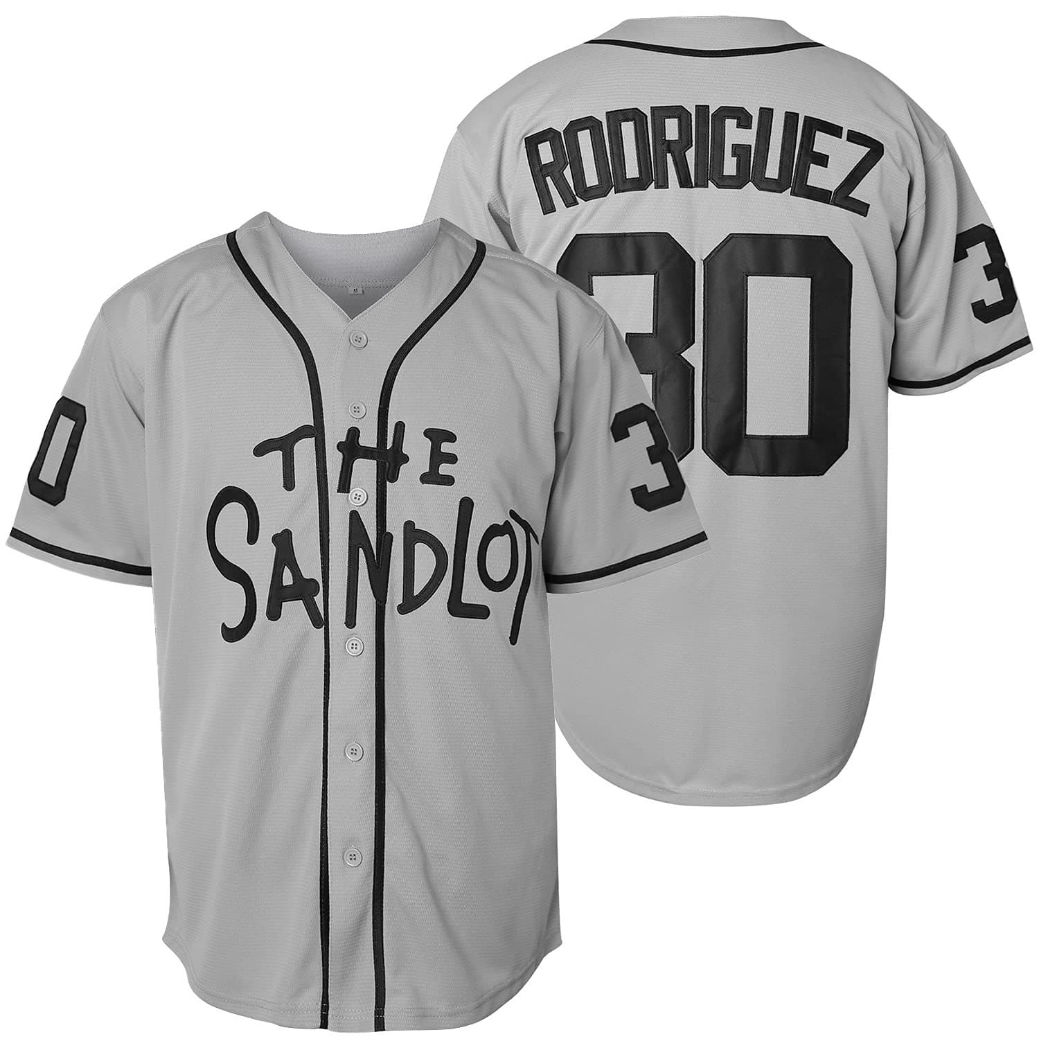 Men's outdoor wear gray No. 30 baseball shirt embroidered jersey jacket