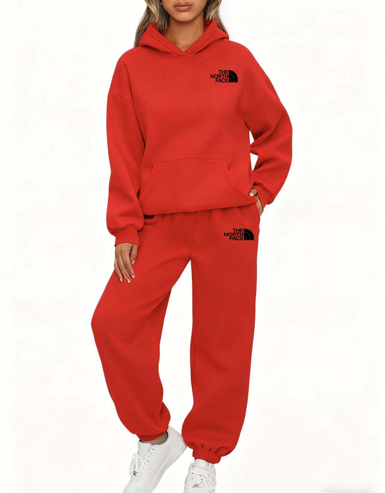 Ensemble deux pièces THE NORTH FACE pour femme : sweat-shirt à capuche ample, pantalon de jogging à manches longues, tenue de sport quotidienne