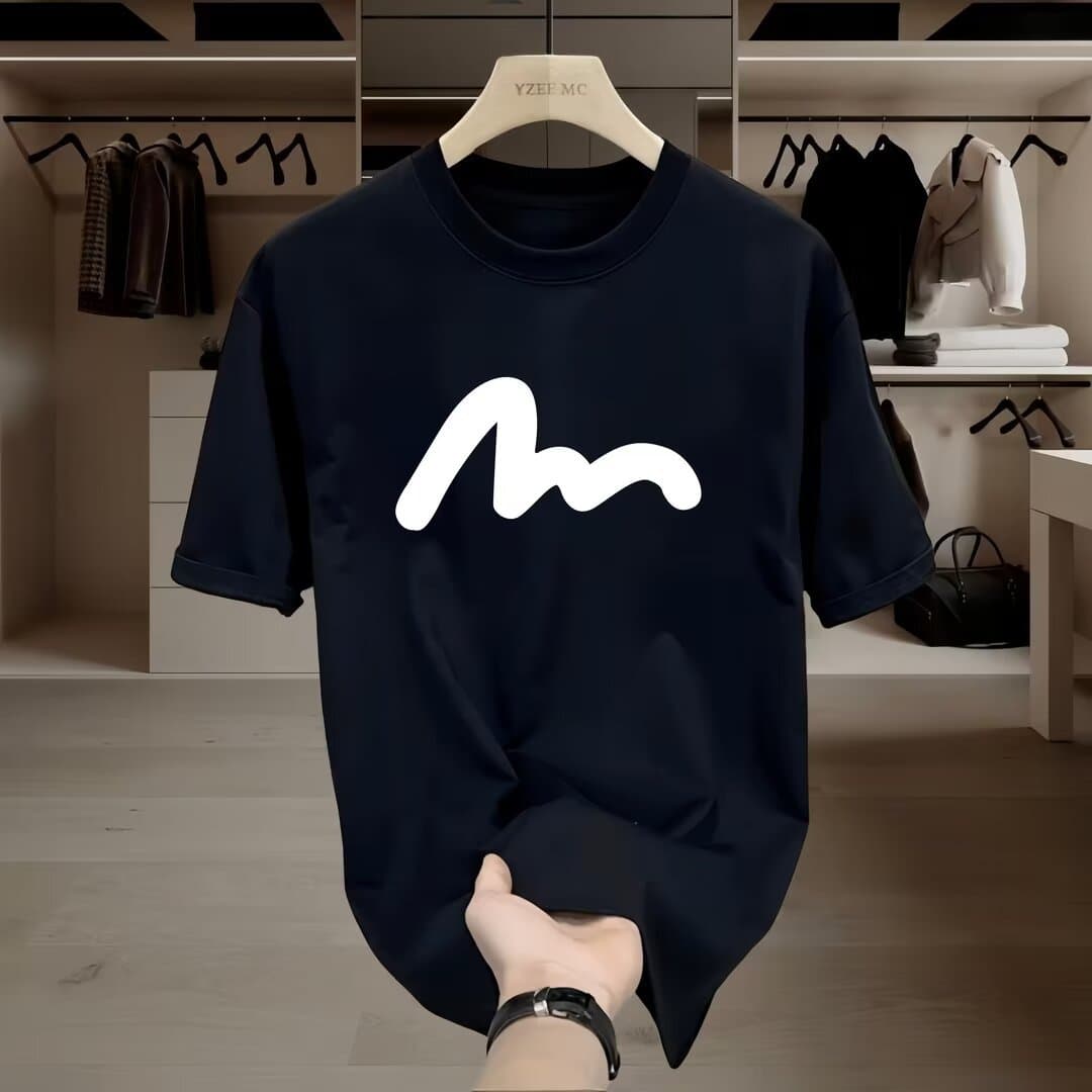 Men's Clothing Short Sleeved T Shirt Round Neck Simple Personality Casual Summer Pure Cotton