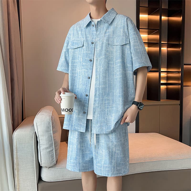 Men's Clothing Spring And Summer Hot Short Sleeved Shorts Suit For Men Loose Student Daily Wear Outerwear Suit