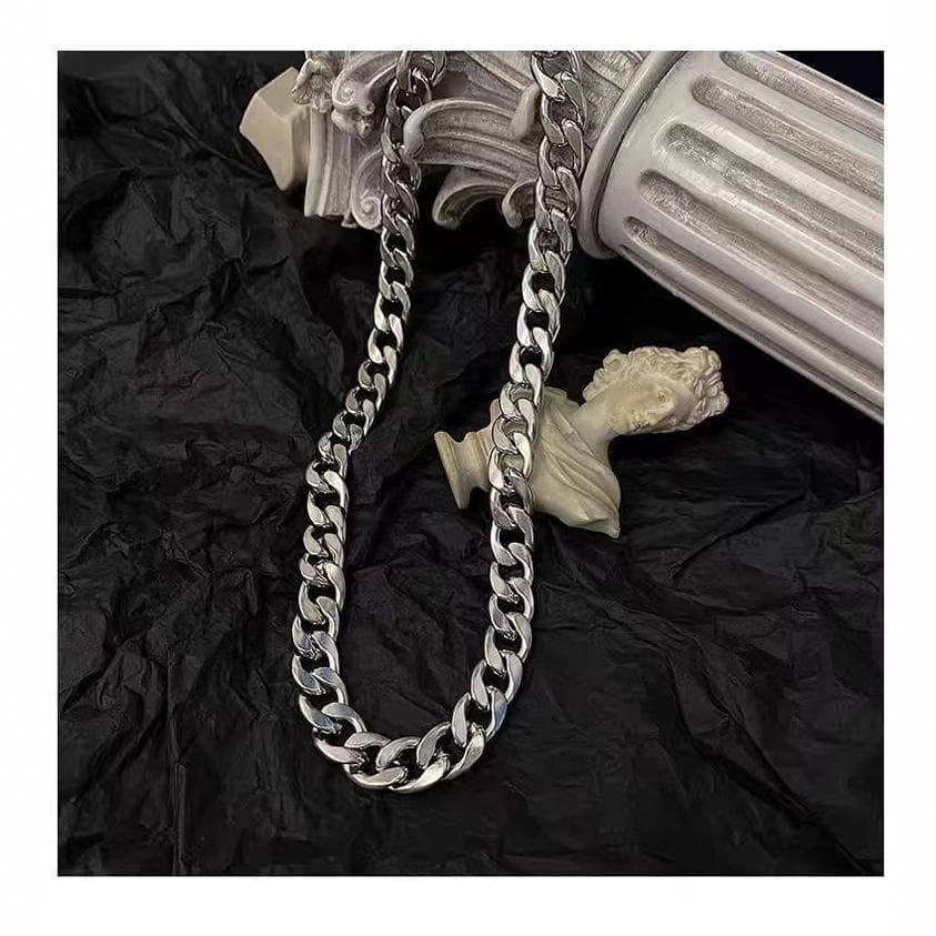 Titanium Steel NK Cuban Necklace Unisex Trendy Street Hip-Hop Style Sweatshirt Sweater Chain Jewelry Accessories